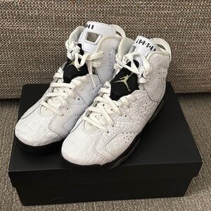 Air Jordan White Croc-Embossed Sneakers